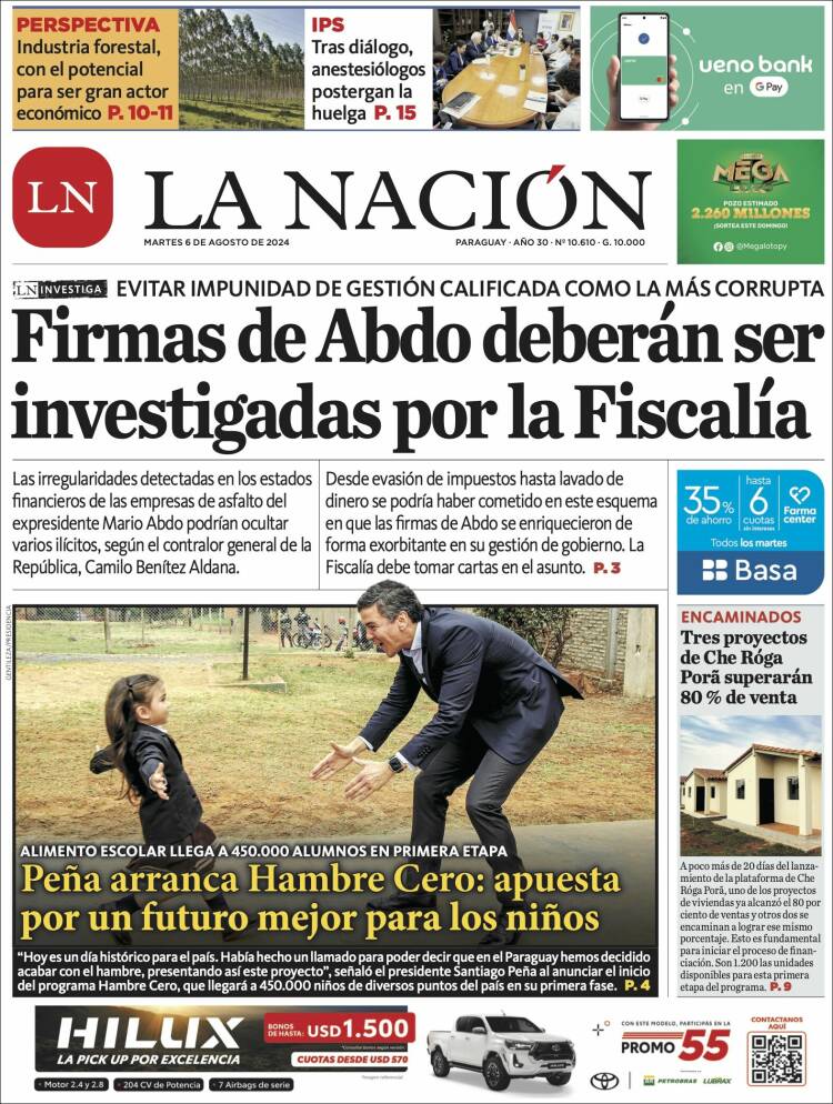 Portada de La Nación (Paraguay)