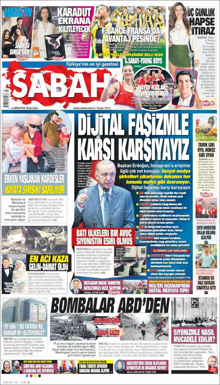 Portada de Sabah (Turqu&iacute;a)