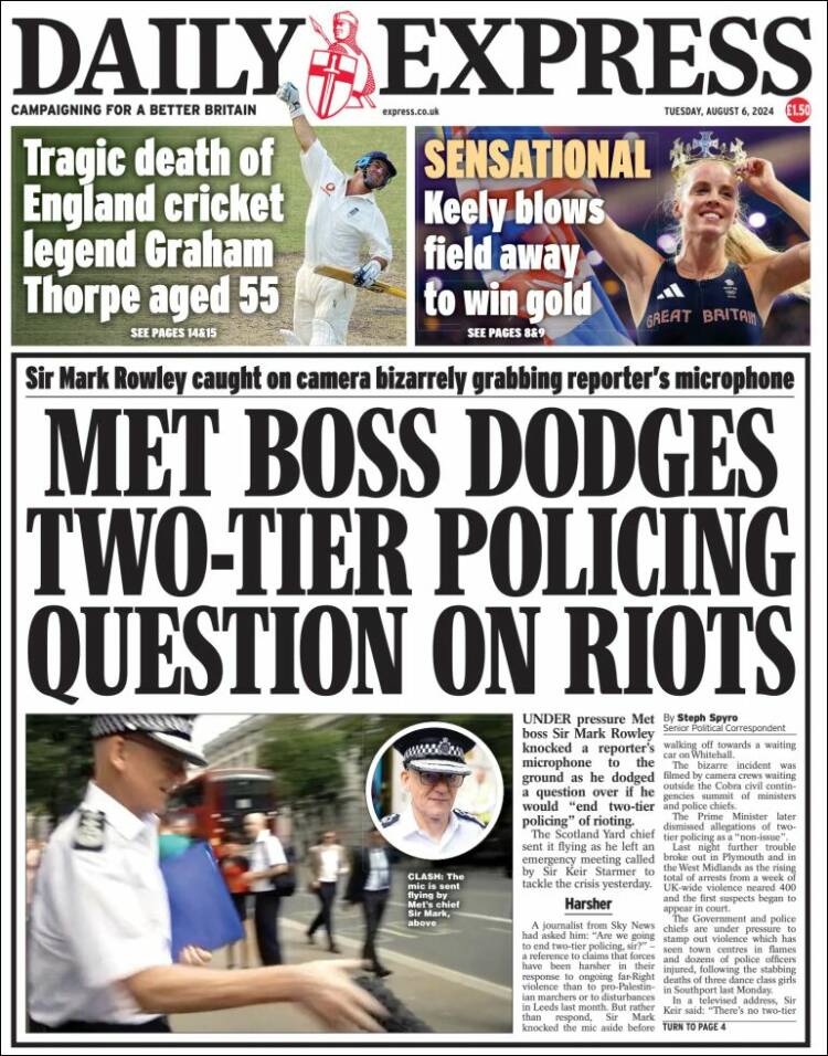 Portada de Daily Express (Reino Unido)