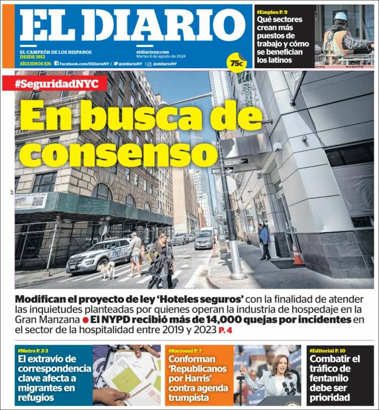 Portada de El Diario NY (USA)