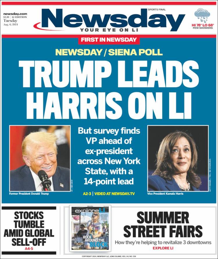 Portada de Newsday (USA)