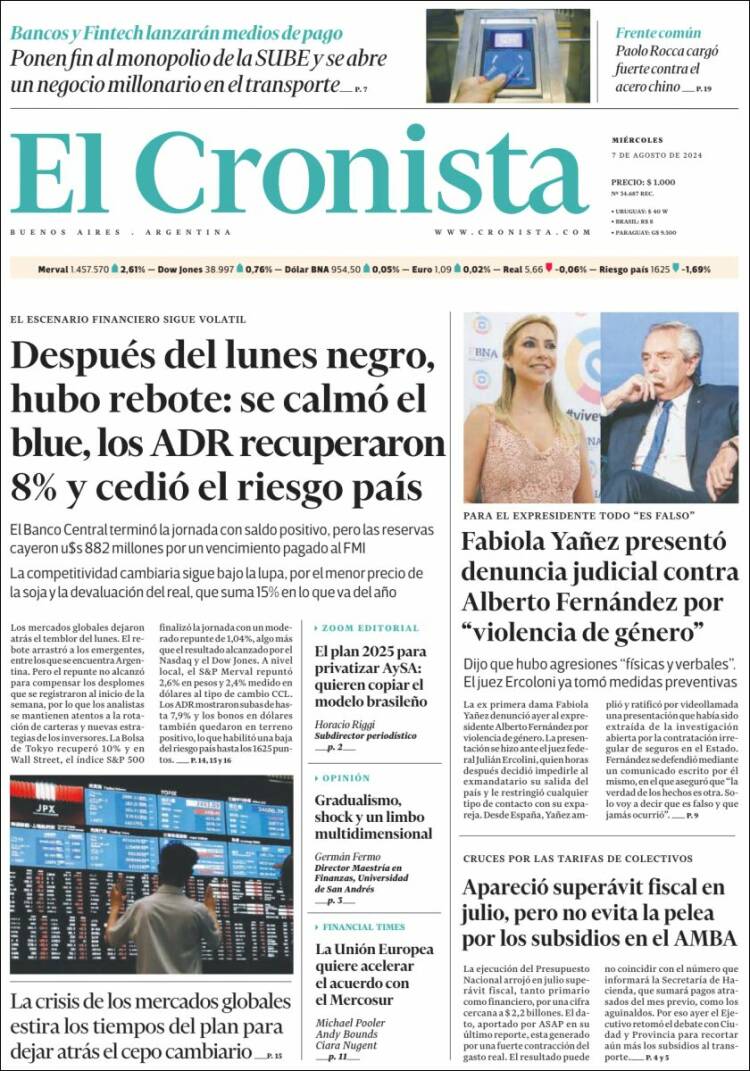 Portada de El Cronista Comercial (Argentina)