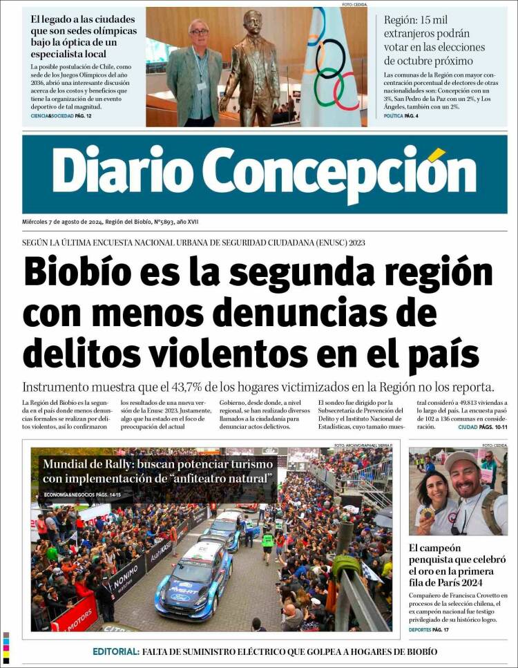 Portada de Diario de Concepción (Chile)