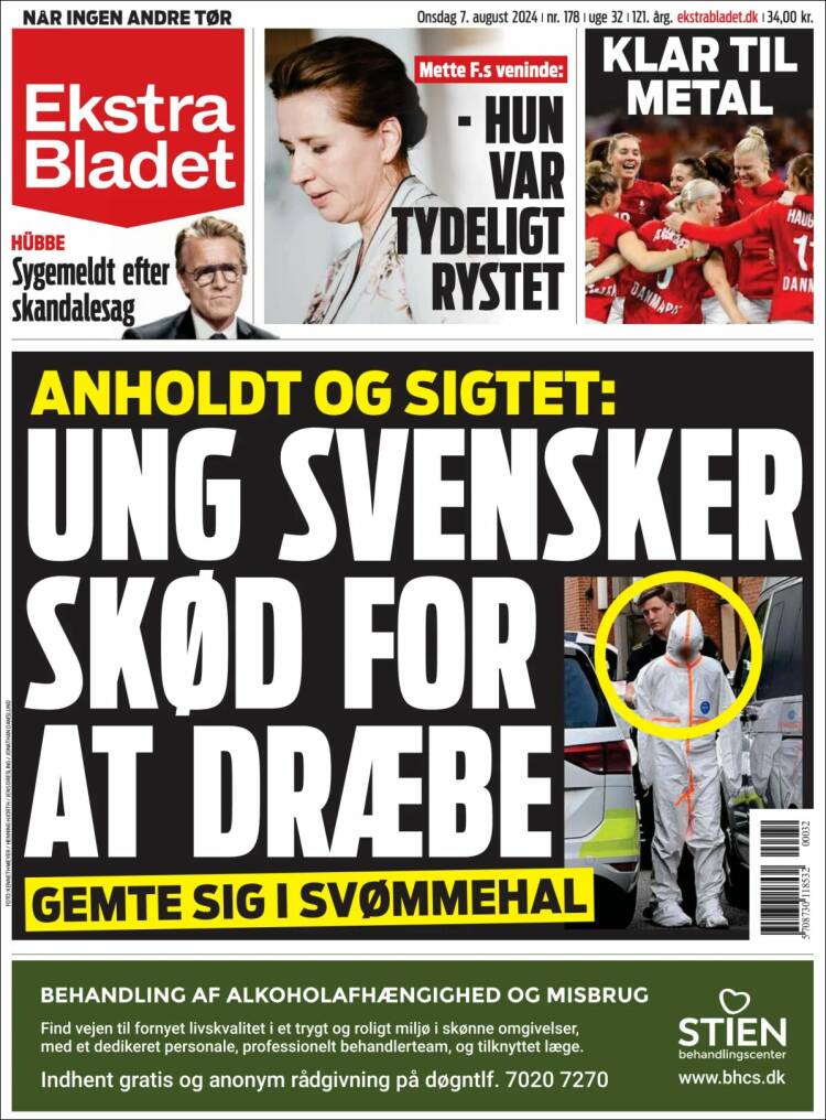 Portada de Ekstra Bladet (Dinamarca)