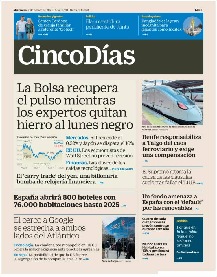 Portada de Cinco Días (Espa&ntilde;a)