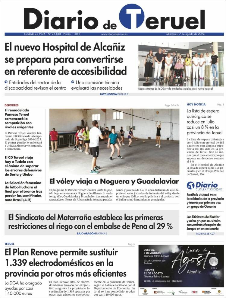 Portada de Diario de Teruel (España)