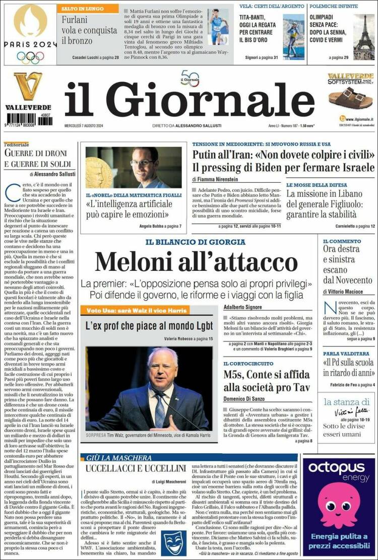 Portada de il Giornale (Italia)