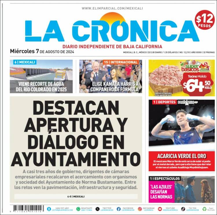 Portada de La Crónica de Baja California (M&eacute;xico)