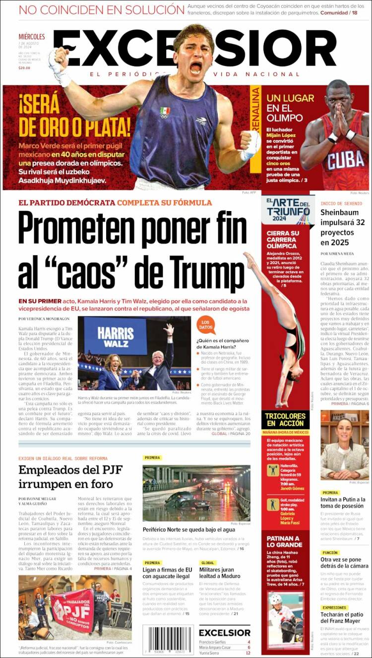 Portada de Excelsior (M&eacute;xico)