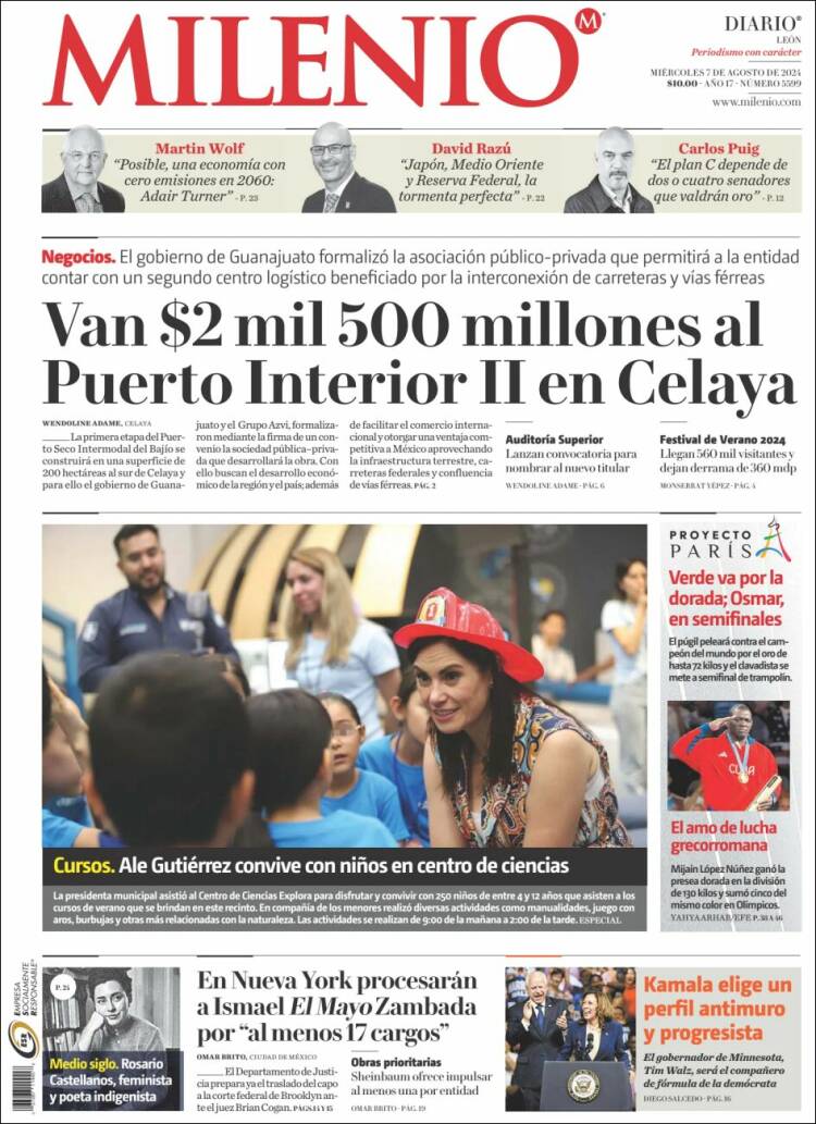 Portada de Milenio de León (M&eacute;xico)