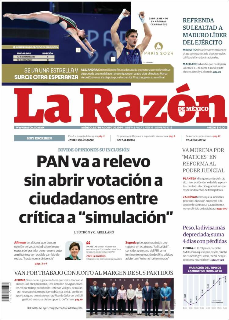 Portada de La Razón (M&eacute;xico)