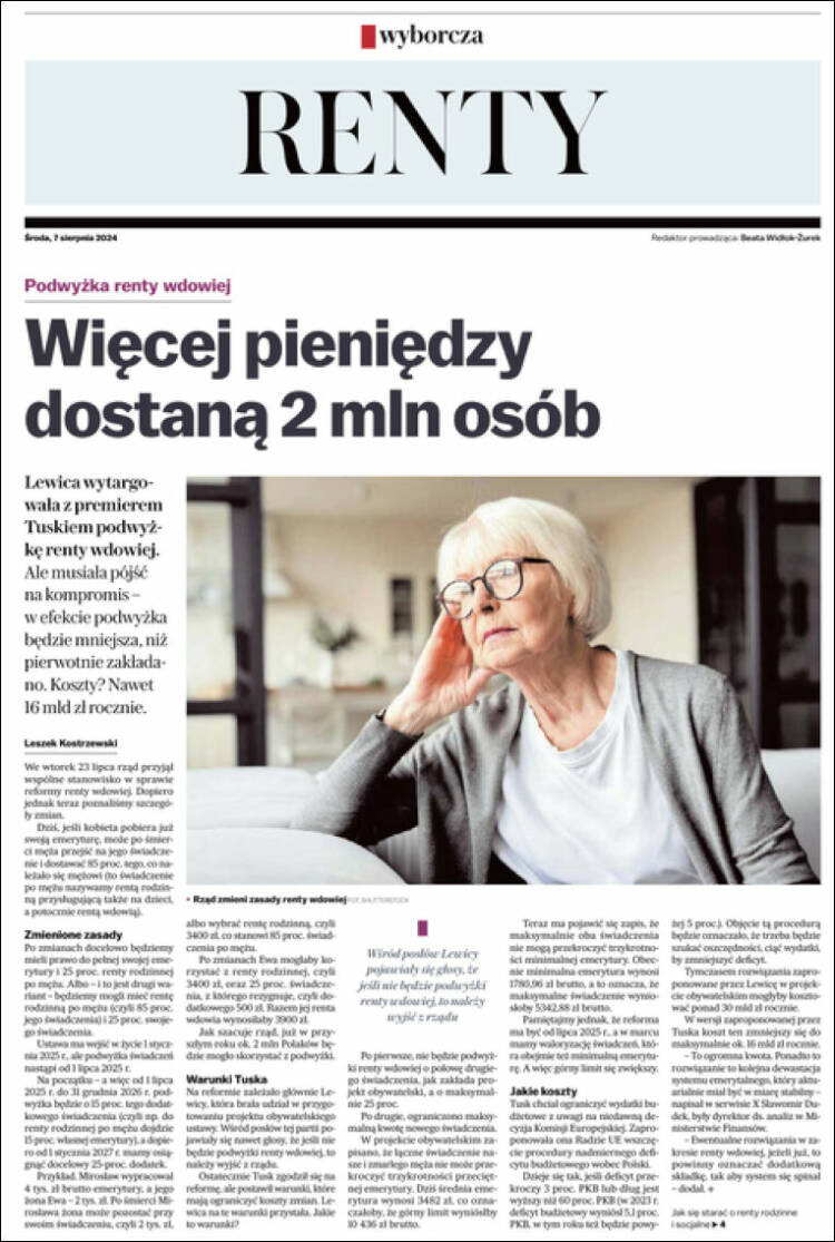 Portada de Gazeta Wyborcza (Polonia)