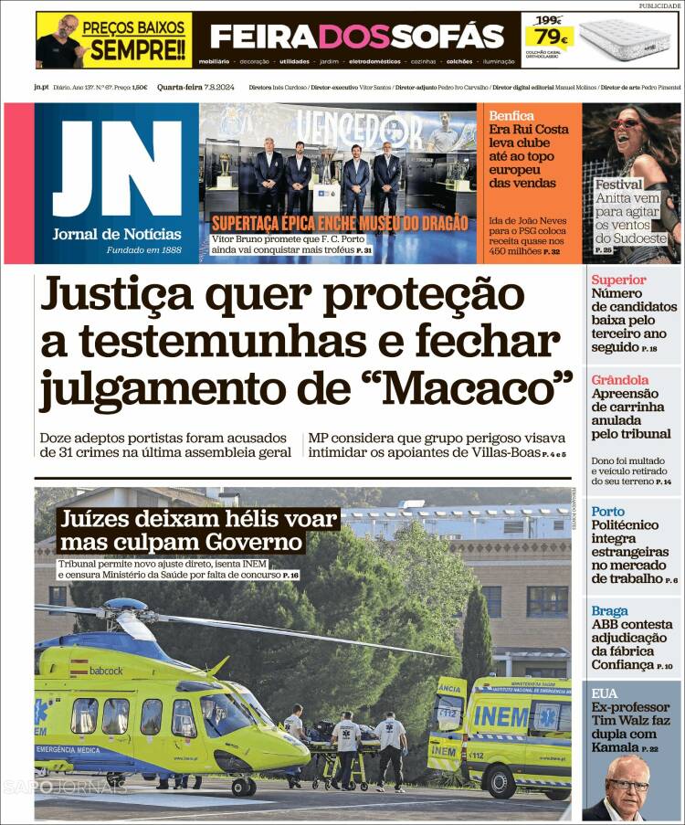 Portada de Jornal de Notícias (Portugal)