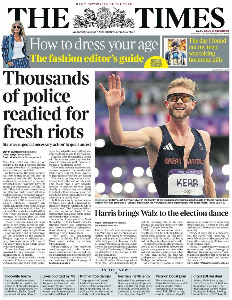Portada de The Times (Royaume-Uni)
