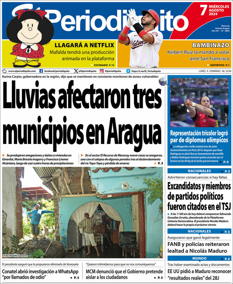 Portada de Periodiquito de Aragua (Venezuela)