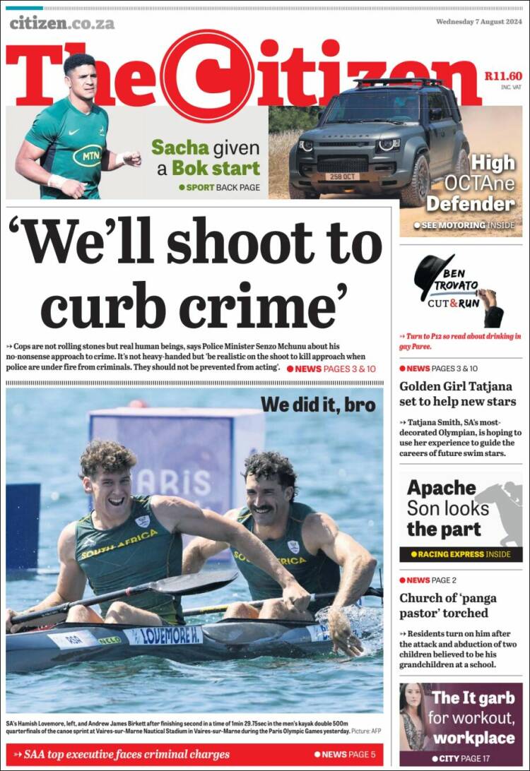 Portada de The Citizen (Sud&aacute;frica)