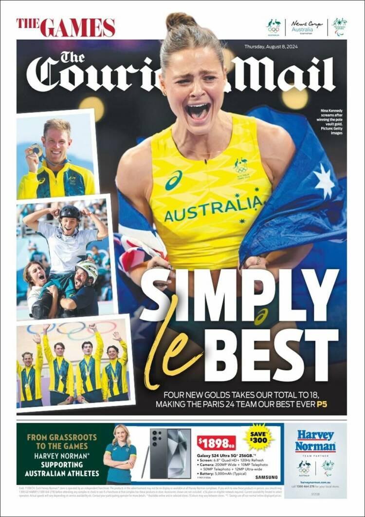 Portada de The Courier-Mail (Australia)