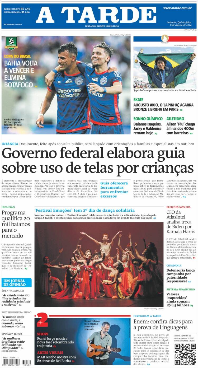 Portada de Diário A Tarde (Brasil)