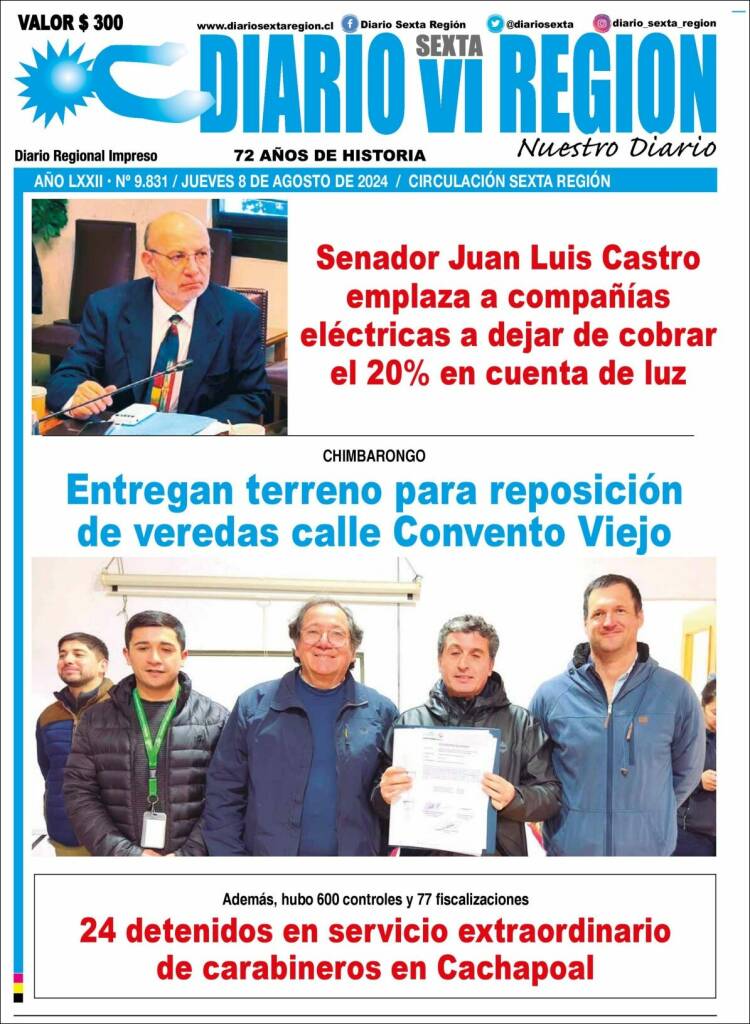 Portada de Diario VI Región (Chile)