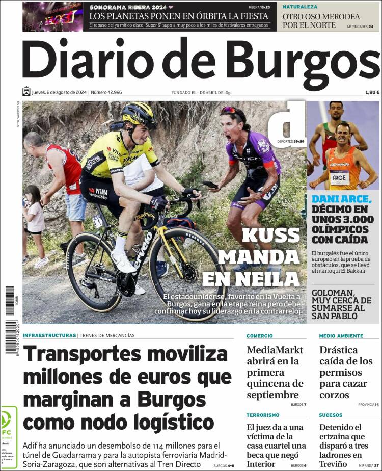 Portada de Diario de Burgos (Espa&ntilde;a)