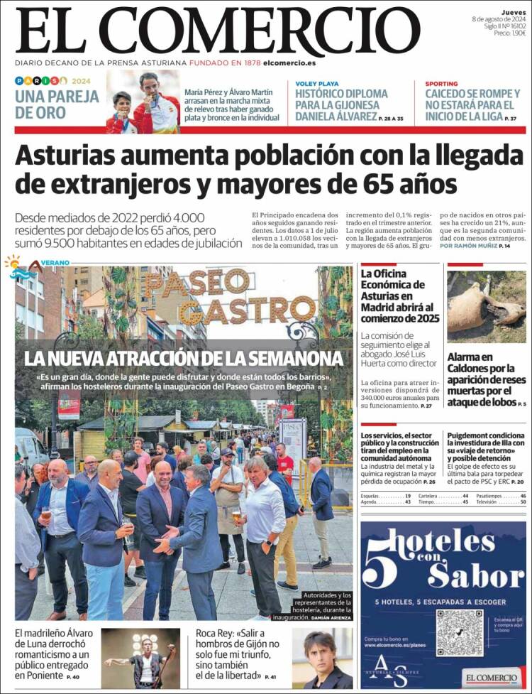 Portada de El Comercio - Gijón (Espa&ntilde;a)