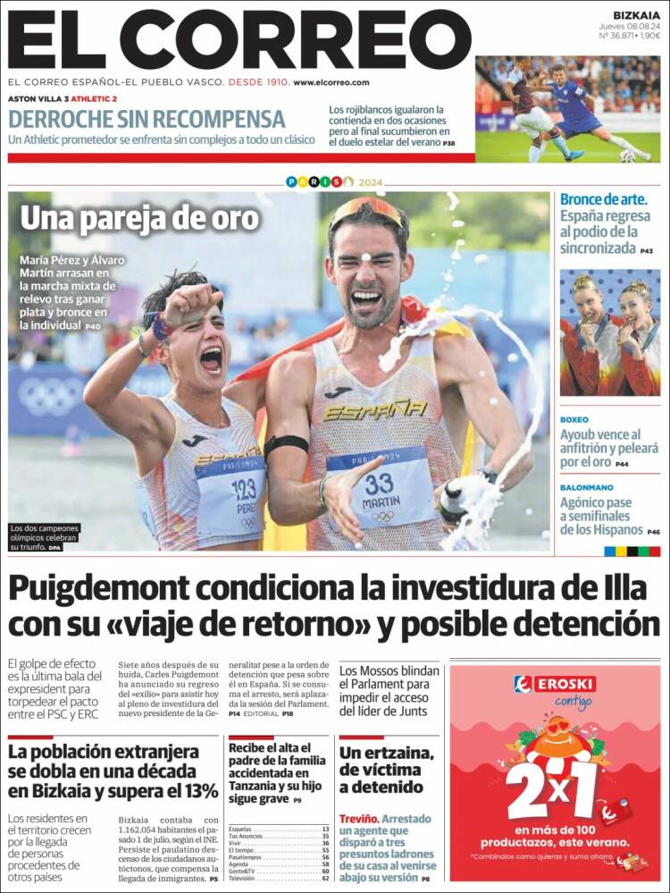 Portada de El Correo (Espa&ntilde;a)
