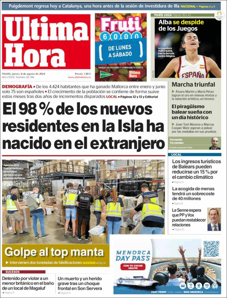 Portada de Última Hora (Espa&ntilde;a)