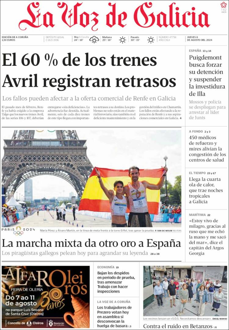 Portada de La Voz de Galicia (Espa&ntilde;a)