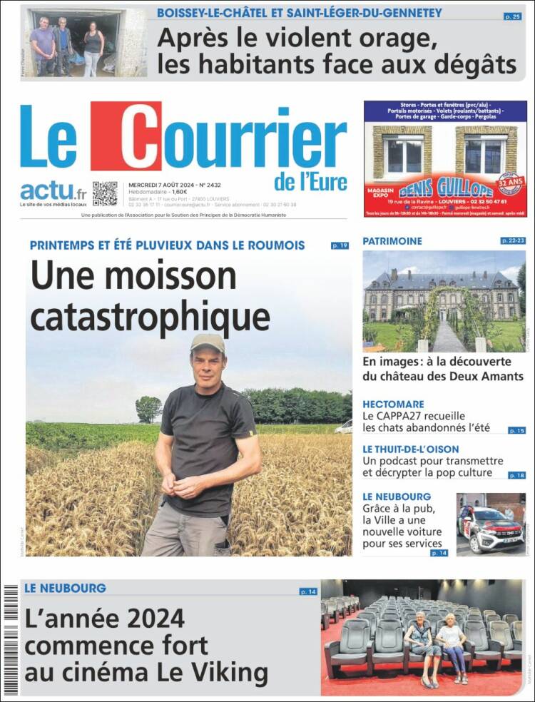 Portada de Le Courrier de l'Ouest (Francia)