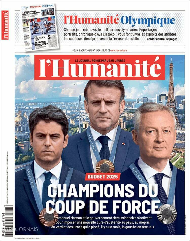 Portada de l'Humanite (Francia)