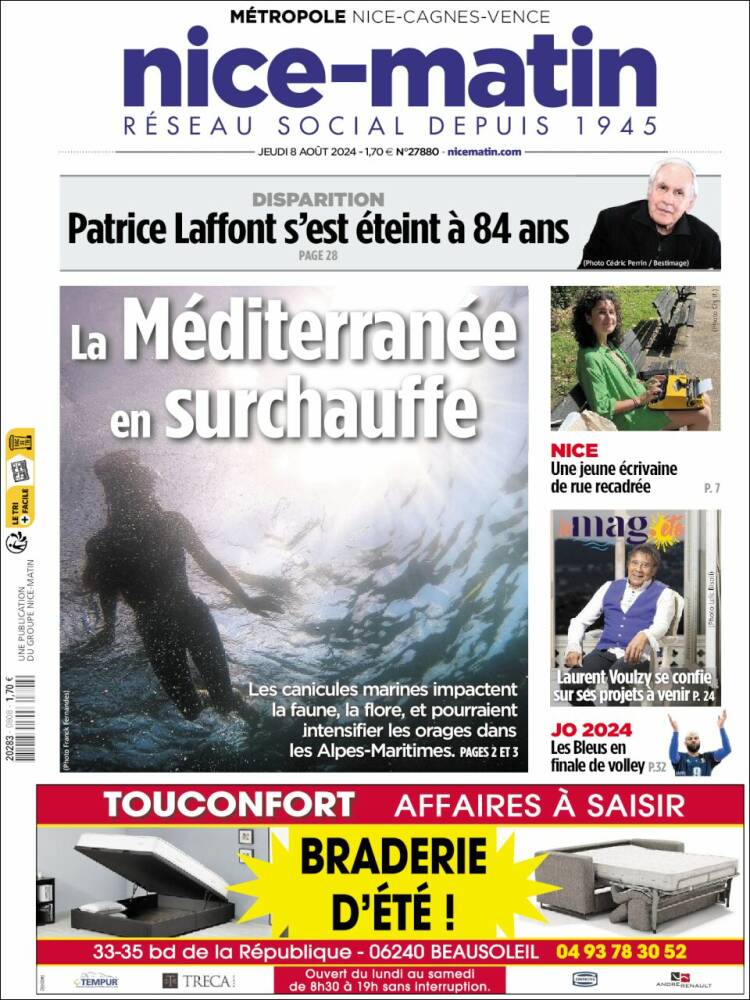 Portada de Nice-Matin (Francia)