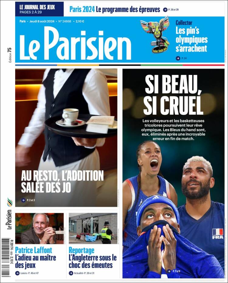 Portada de Le Parisien (Francia)