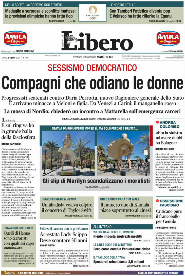 Portada de Libero (Italia)