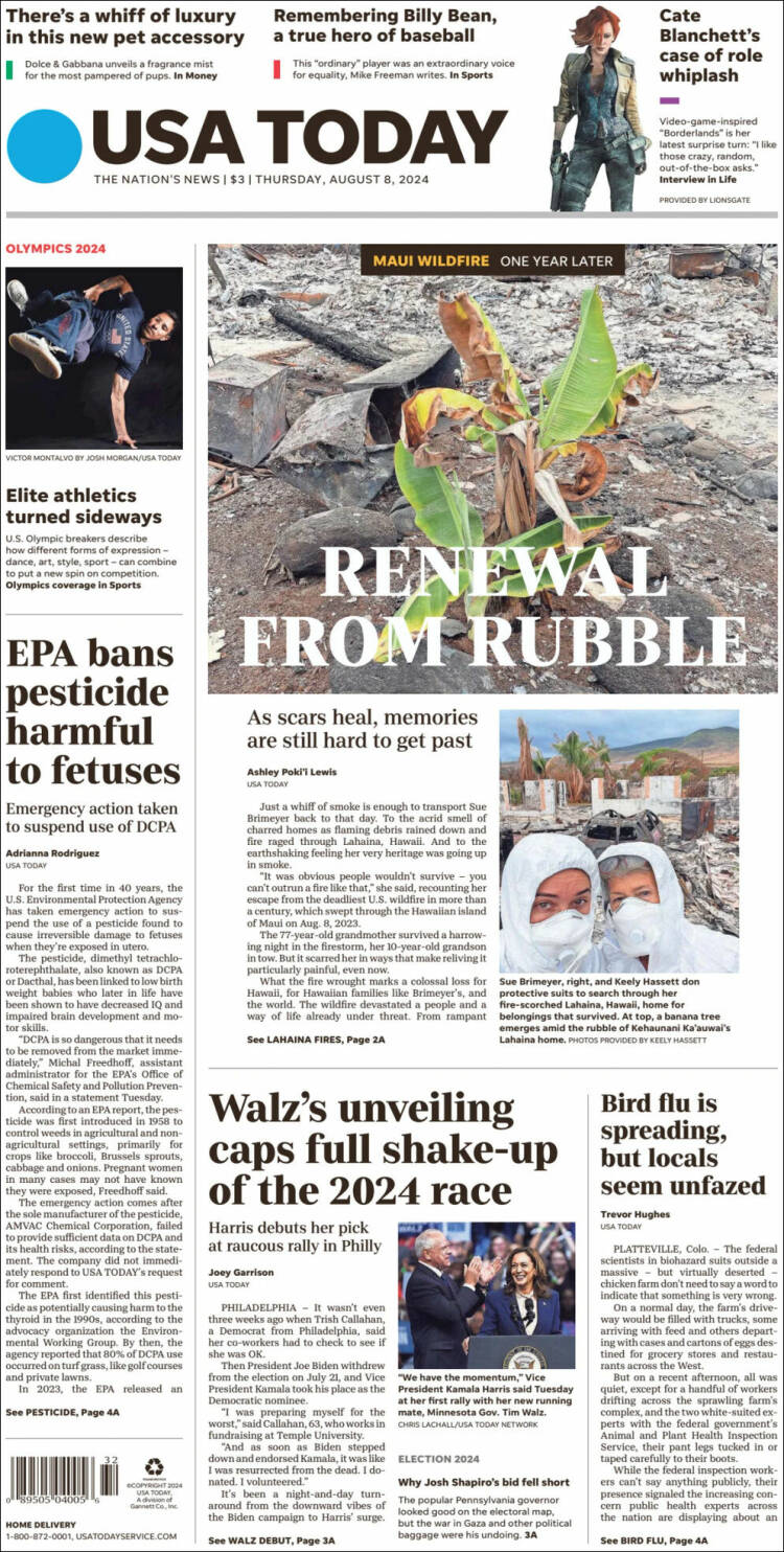 Portada de USA Today (USA)