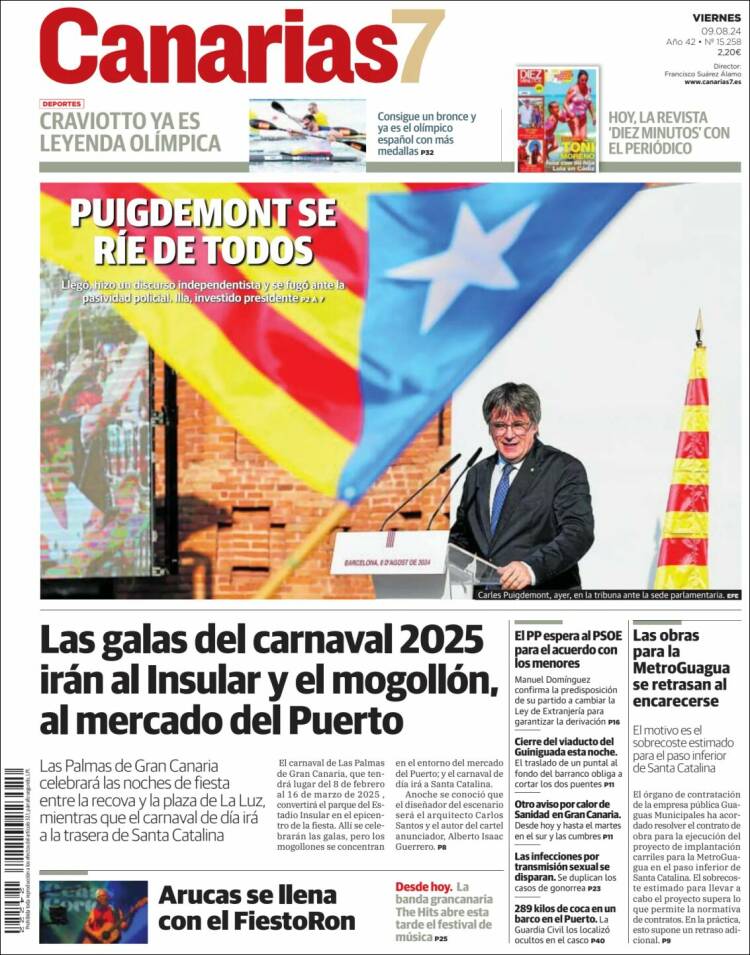 Portada de Canarias 7 (España)