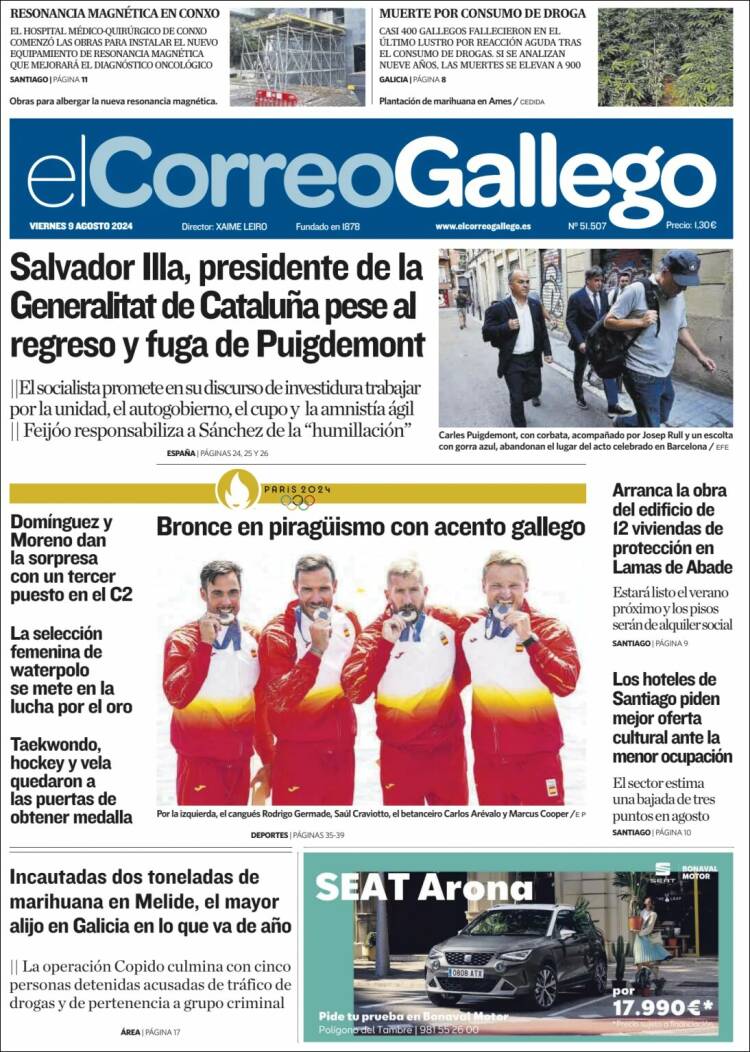 Portada de El Correo Gallego (España)