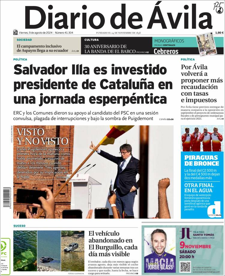 Portada de Diario de Ávila (España)