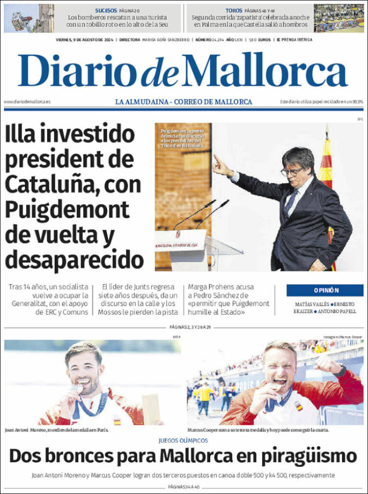 Portada de Diario de Mallorca (España)