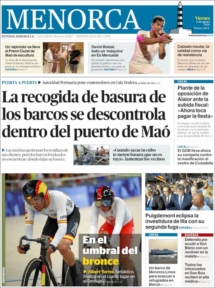 Portada de Menorca - Diario Insular (España)