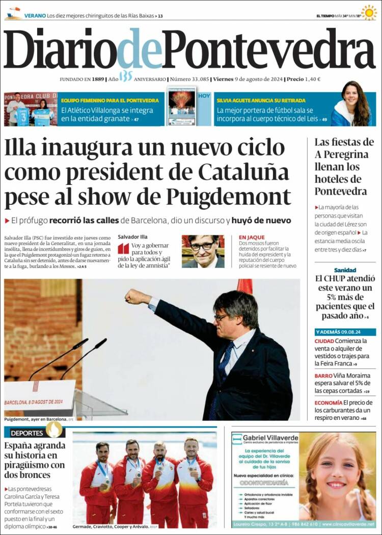 Portada de Diario de Pontevedra (España)