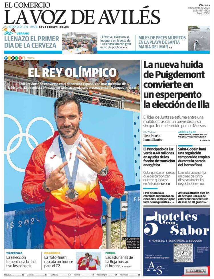 Portada de El Comercio - Avilés (España)