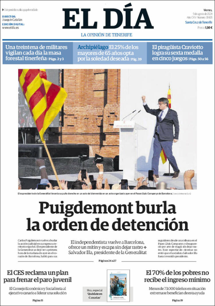 Portada de El Día (España)