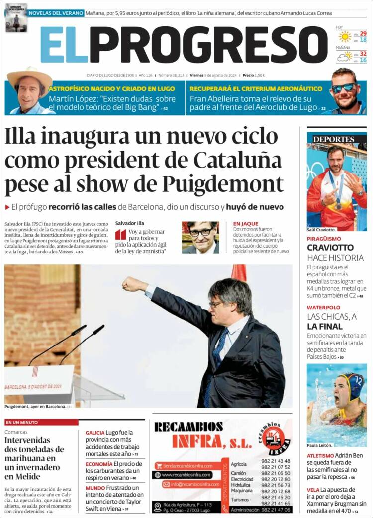 Portada de El Progreso (España)