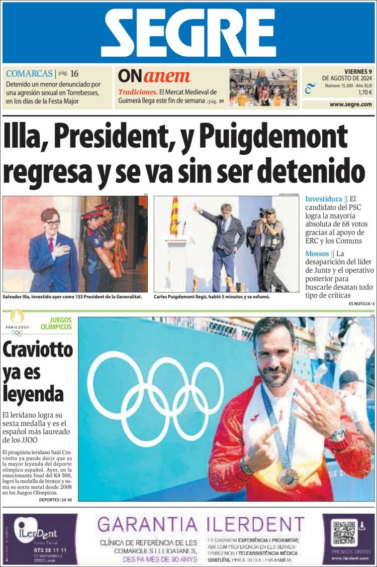 Portada de Segre  (España)