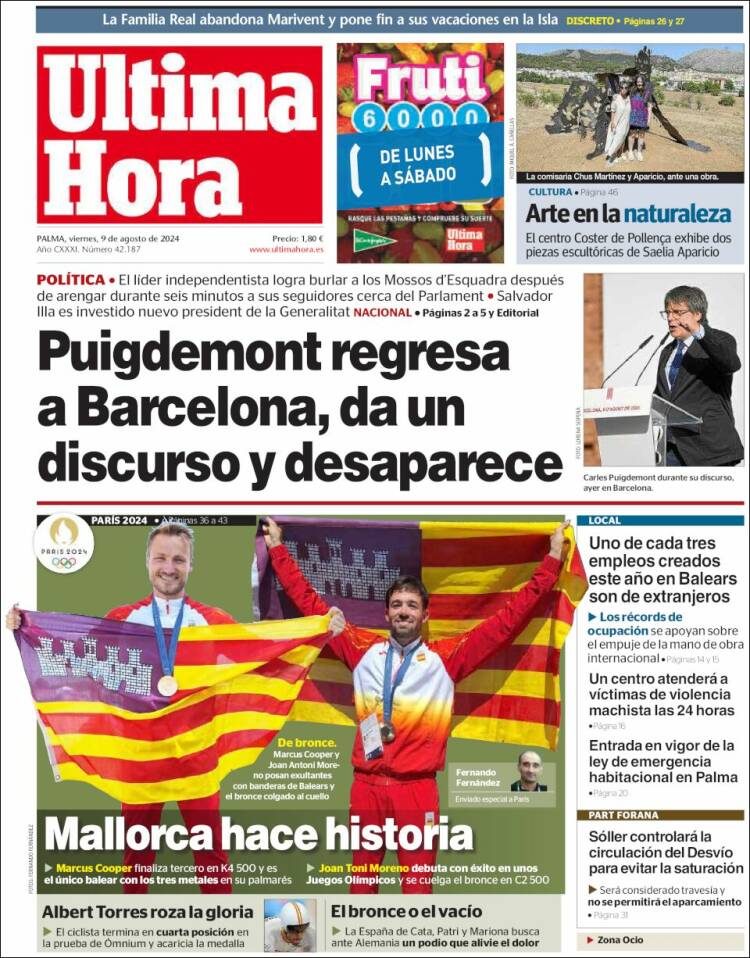 Portada de Última Hora (España)