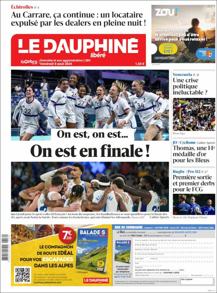 Portada de Le Dauphiné Libéré (France)