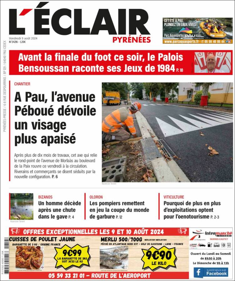 Portada de L'Eclair des Pyrénées (Francia)
