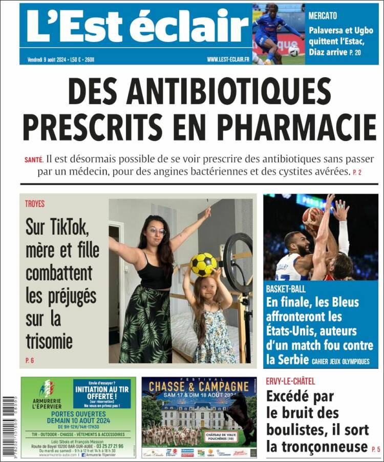 Portada de L'Est Eclair (Francia)