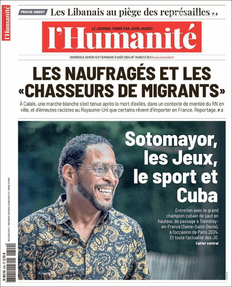 Portada de l'Humanite (Francia)