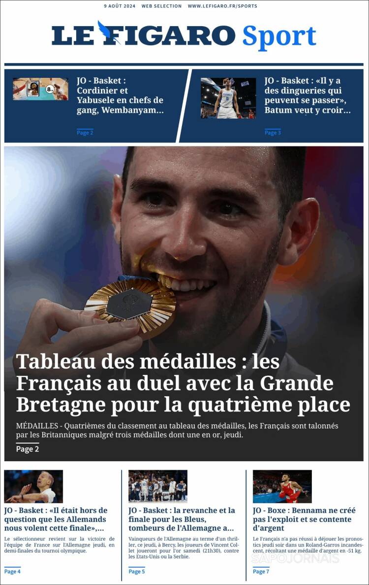 Portada de Le Figaro Sport (Francia)